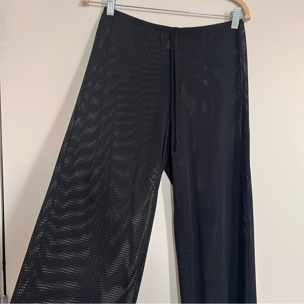 Jordan Taylor Charcoal Mesh Wide-Leg Pants